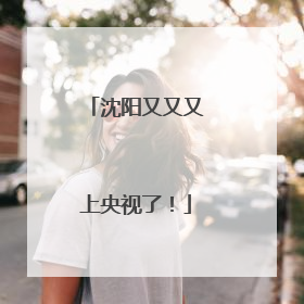沈阳又又又上央视了！