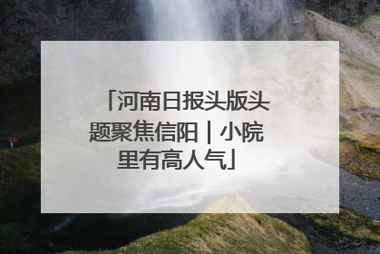 河南日报头版头题聚焦信阳｜小院里有高人气