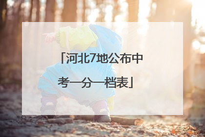 河北7地公布中考一分一档表