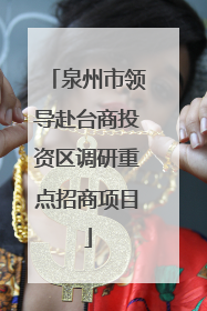 泉州市领导赴台商投资区调研重点招商项目