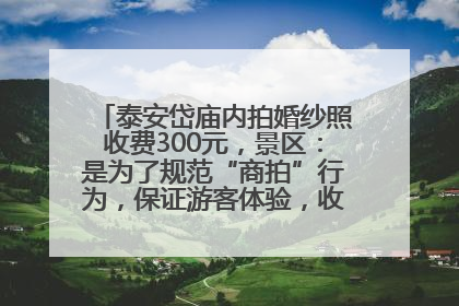 泰安岱庙内拍婚纱照收费300元，景区：是为了规范“商拍”行为，保证游客体验，收取费用全部上交国库
