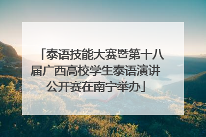 泰语技能大赛暨第十八届广西高校学生泰语演讲公开赛在南宁举办