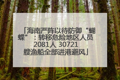 海南严阵以待防御“蝴蝶”：转移危险地区人员2081人 30721艘渔船全部进港避风