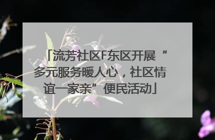 流芳社区F东区开展“多元服务暖人心，社区情谊一家亲”便民活动