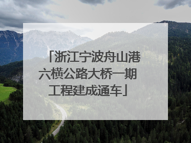 浙江宁波舟山港六横公路大桥一期工程建成通车