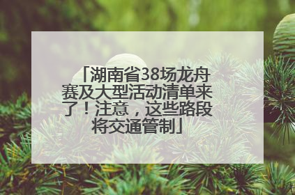 湖南省38场龙舟赛及大型活动清单来了！注意，这些路段将交通管制