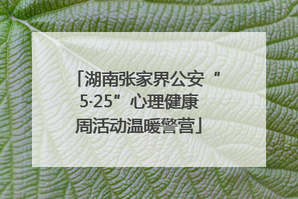 湖南张家界公安“5·25”心理健康周活动温暖警营