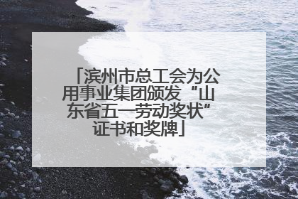 滨州市总工会为公用事业集团颁发“山东省五一劳动奖状”证书和奖牌