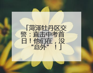 菏泽牡丹区交警：直击中考首日！他们在，没“意外”！