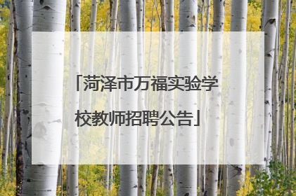 菏泽市万福实验学校教师招聘公告