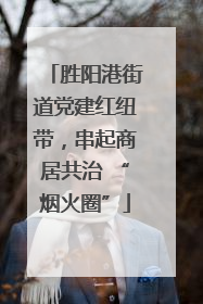 胜阳港街道党建红纽带，串起商居共治 “烟火圈”