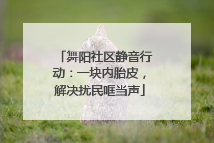 舞阳社区静音行动：一块内胎皮，解决扰民哐当声