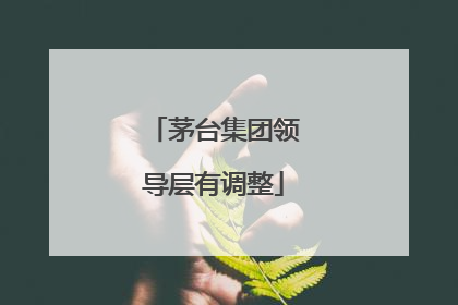 茅台集团领导层有调整