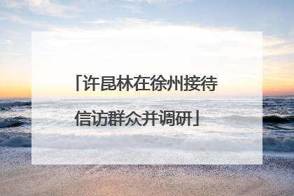 许昆林在徐州接待信访群众并调研