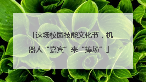 这场校园技能文化节，机器人“嘉宾”来“捧场”