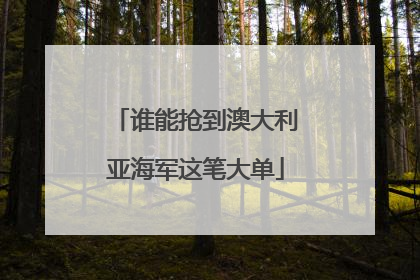 谁能抢到澳大利亚海军这笔大单