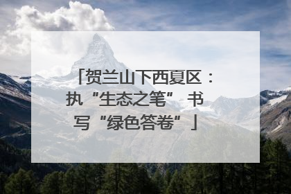 贺兰山下西夏区：执“生态之笔” 书写“绿色答卷”