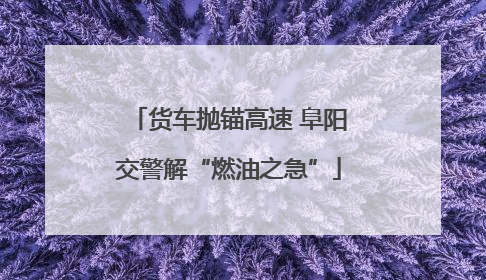货车抛锚高速 阜阳交警解“燃油之急”