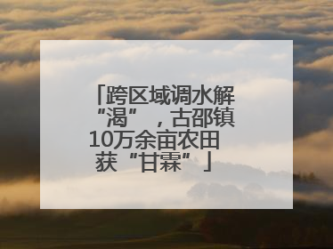 跨区域调水解“渴”，古邵镇10万余亩农田获“甘霖”
