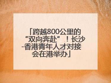 跨越800公里的“双向奔赴”！长沙-香港青年人才对接会在港举办