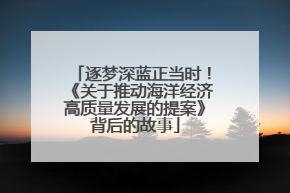 逐梦深蓝正当时！《关于推动海洋经济高质量发展的提案》背后的故事