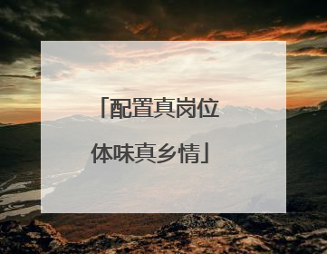 配置真岗位 体味真乡情