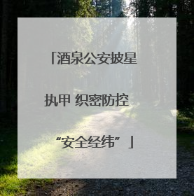 酒泉公安披星执甲 织密防控“安全经纬”