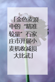 金色麦浪中的“精准较量”石家庄市开展小麦机收减损大比武
