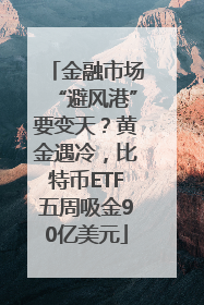 金融市场“避风港”要变天？黄金遇冷，比特币ETF五周吸金90亿美元