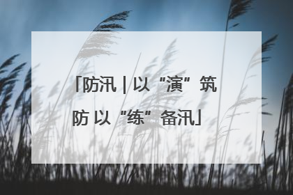 防汛｜以“演”筑防 以“练”备汛