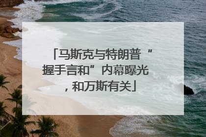 马斯克与特朗普“握手言和”内幕曝光，和万斯有关