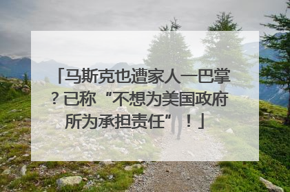 马斯克也遭家人一巴掌？已称“不想为美国政府所为承担责任”！