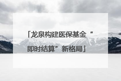 龙泉构建医保基金“即时结算”新格局