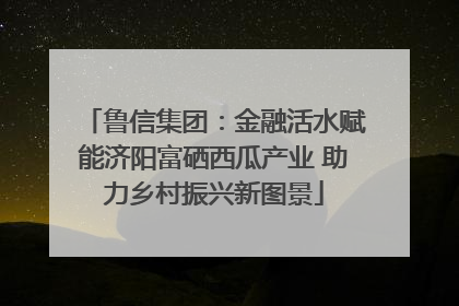 鲁信集团：金融活水赋能济阳富硒西瓜产业 助力乡村振兴新图景