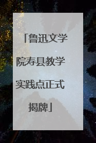 鲁迅文学院寿县教学实践点正式揭牌
