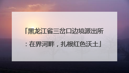 黑龙江省三岔口边境派出所：在界河畔，扎根红色沃土