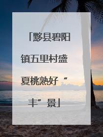 黟县碧阳镇五里村盛夏桃熟好“丰”景