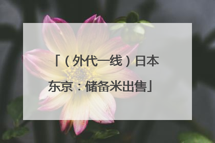 （外代一线）日本东京：储备米出售