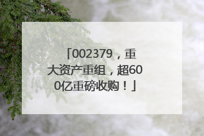 002379，重大资产重组，超600亿重磅收购！