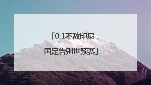 0:1不敌印尼，国足告别世预赛
