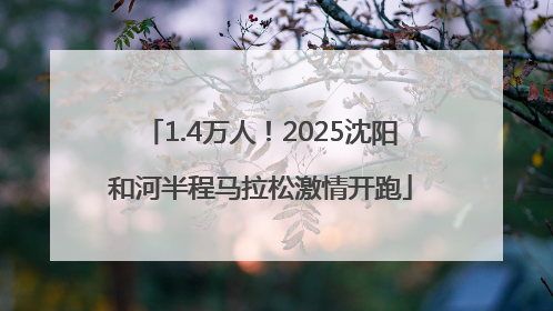 1.4万人！2025沈阳和河半程马拉松激情开跑