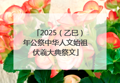 2025（乙巳）年公祭中华人文始祖伏羲大典祭文