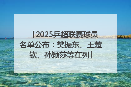 2025乒超联赛球员名单公布：樊振东、王楚钦、孙颖莎等在列