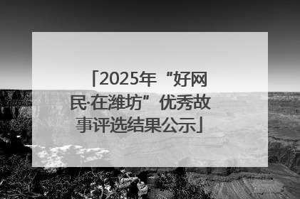 2025年“好网民·在潍坊”优秀故事评选结果公示