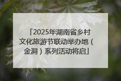 2025年湖南省乡村文化旅游节联动举办地（金洞）系列活动将启