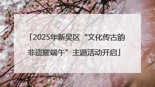 2025年新吴区“文化传古韵 非遗耀端午”主题活动开启