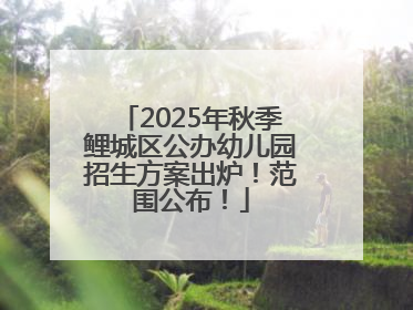 2025年秋季鲤城区公办幼儿园招生方案出炉！范围公布！