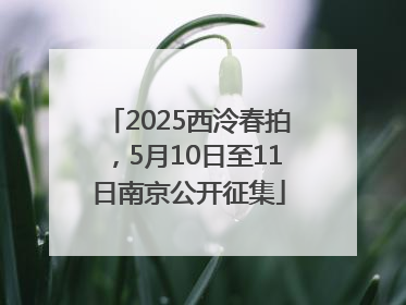 2025西泠春拍，5月10日至11日南京公开征集