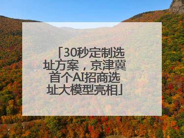 30秒定制选址方案，京津冀首个AI招商选址大模型亮相