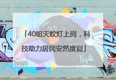40组灭蚊灯上岗，科技助力居民安然度夏